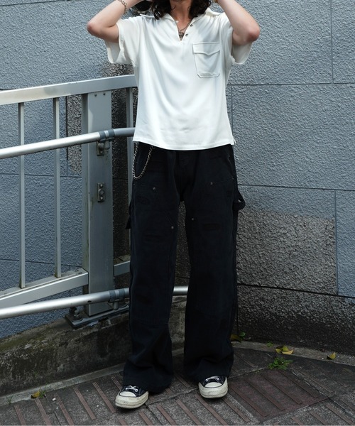 Noen(ノエン)の「レーヨンプルオーバー半袖シャツ(シャツ/ブラウス・メンズ・ブラック/ホワイト・MEDIUM/LARGE)」の16枚目の写真