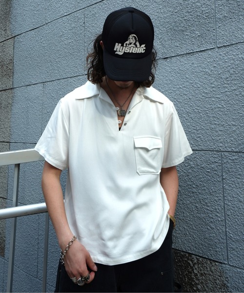 Noen(ノエン)の「レーヨンプルオーバー半袖シャツ(シャツ/ブラウス・メンズ・ブラック/ホワイト・MEDIUM/LARGE)」の14枚目の写真