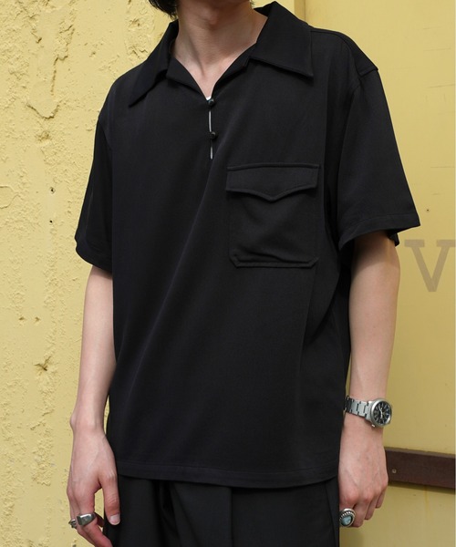 Noen(ノエン)の「レーヨンプルオーバー半袖シャツ(シャツ/ブラウス・メンズ・ブラック/ホワイト・MEDIUM/LARGE)」の22枚目の写真