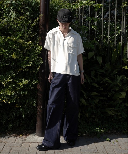 Noen(ノエン)の「レーヨンプルオーバー半袖シャツ(シャツ/ブラウス・メンズ・ブラック/ホワイト・MEDIUM/LARGE)」の3枚目の写真