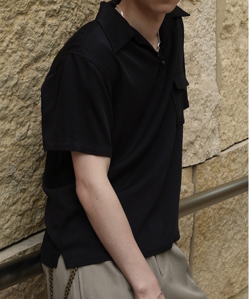 Noen(ノエン)の「レーヨンプルオーバー半袖シャツ(シャツ/ブラウス・メンズ・ブラック/ホワイト・MEDIUM/LARGE)」の18枚目の写真