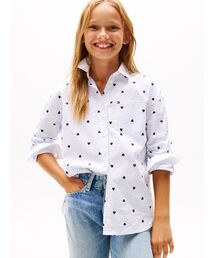TOMMY HILFIGER | GIRLS オールオーバープリント ストライプ ロングスリーブシャツ(シャツ/ブラウス)