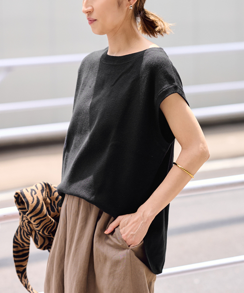 FRAMeWORK（フレームワーク）の「RAMIEコットンフルニードルプルオーバー（ニット/セーター・レディース・ホワイト/ブラウン/ブラック・FREE）」の6枚目の写真