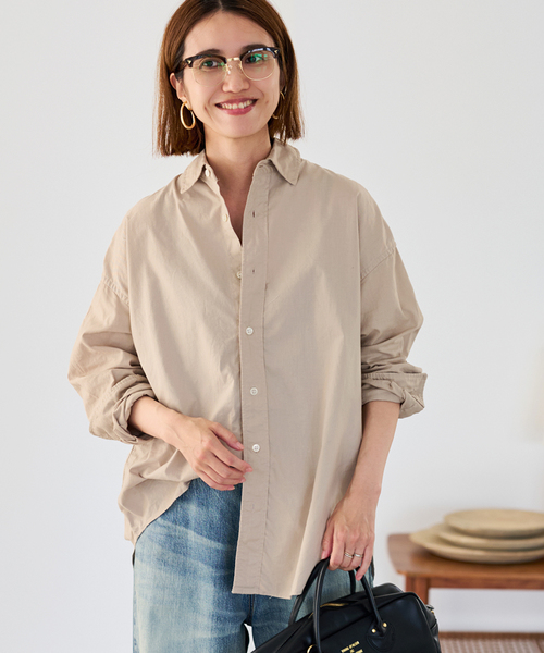 FRAMeWORK（フレームワーク）の「≪追加≫コットンレギュラーカラーシャツ2（シャツ/ブラウス・レディース・ピンク/ホワイト/ベージュ・FREE）」の2枚目の写真