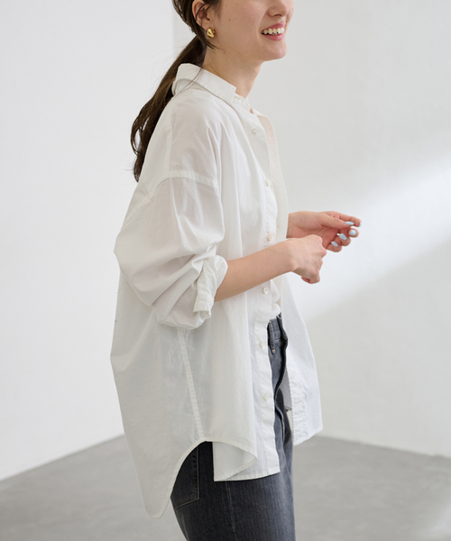 FRAMeWORK（フレームワーク）の「≪追加≫コットンレギュラーカラーシャツ2（シャツ/ブラウス・レディース・ピンク/ホワイト/ベージュ・FREE）」の9枚目の写真