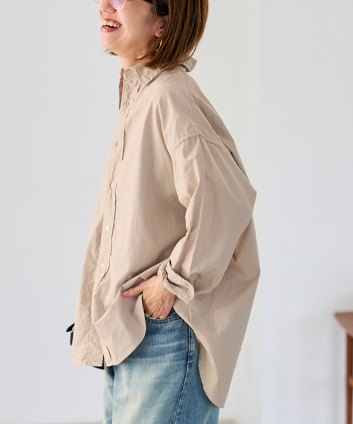 FRAMeWORK（フレームワーク）の「≪追加≫コットンレギュラーカラーシャツ2（シャツ/ブラウス・レディース・ピンク/ホワイト/ベージュ・FREE）」の14枚目の写真