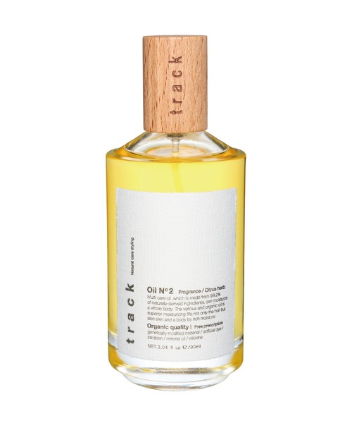 track（トラック）の「track オイル90ml【プッシュタイプ】（ヘアオイル/ヘアミルク・レディース・シトラスハーブ/フレッシュシトラス/シトラスフローラル/ジャスミン/カシス＆バジル/ローズ/マグノリア・FREE）」の3枚目の写真