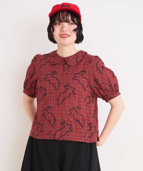 I am I in fact...(アイアムアイインファクト)の「●run rabbit 丸襟ブラウス(シャツ/ブラウス・レディース・グリーン/レッド・FREE)」の7枚目の写真