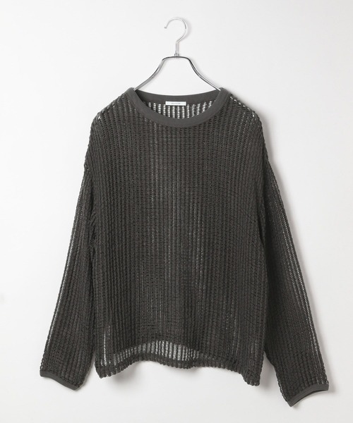 BAYFLOW（ベイフロー）の「リラックスメッシュプルオーバー（Tシャツ/カットソー・レディース・グリーン/チャコール/オフホワイト・FREE）」の14枚目の写真