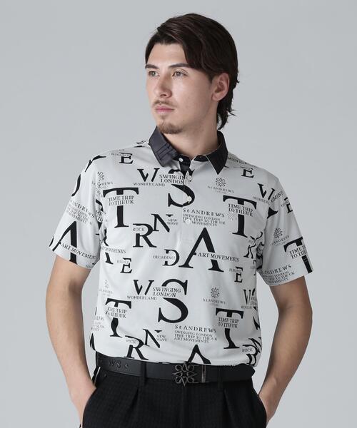 St ANDREWS(セントアンドリュース)の「【St ANDREWS】コンセプト柄ジャガード半袖シャツ (MENS)(ポロシャツ・メンズ・ホワイト/ブラック・L/M)」の2枚目の写真