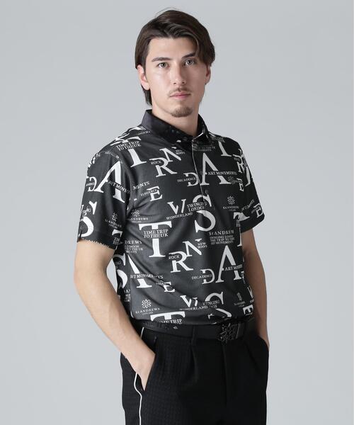 St ANDREWS(セントアンドリュース)の「【St ANDREWS】コンセプト柄ジャガード半袖シャツ (MENS)(ポロシャツ・メンズ・ホワイト/ブラック・L/M)」の1枚目の写真