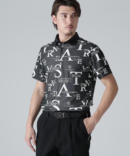 St ANDREWS(セントアンドリュース)の「【St ANDREWS】コンセプト柄ジャガード半袖シャツ (MENS)(ポロシャツ・メンズ・ホワイト/ブラック・L/M)」の3枚目の写真