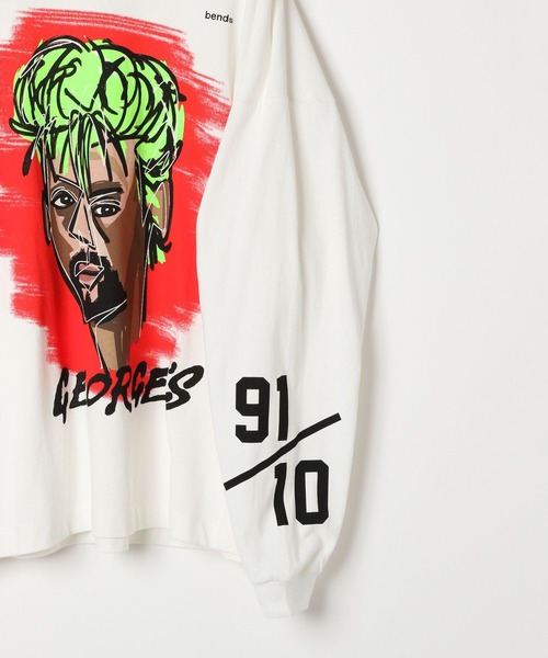 GEORGE'S（ジョージズ）の「bend(s)グラフィックロンT（Tシャツ/カットソー・メンズ・ホワイト×レッド/ホワイト×パープル/ホワイト×イエロー・MEDIUM/LARGE）」の4枚目の写真