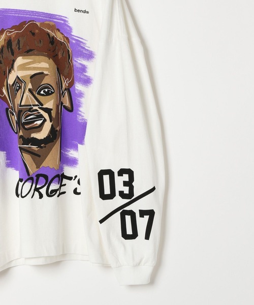 GEORGE'S（ジョージズ）の「bend(s)グラフィックロンT（Tシャツ/カットソー・メンズ・ホワイト×レッド/ホワイト×パープル/ホワイト×イエロー・MEDIUM/LARGE）」の6枚目の写真