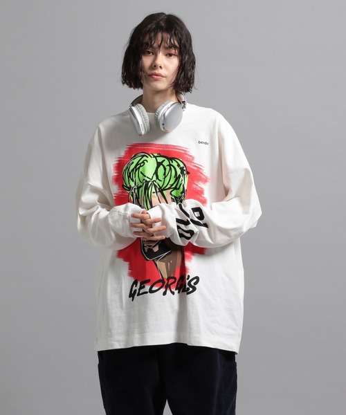 GEORGE'S（ジョージズ）の「bend(s)グラフィックロンT（Tシャツ/カットソー・メンズ・ホワイト×レッド/ホワイト×パープル/ホワイト×イエロー・MEDIUM/LARGE）」の16枚目の写真