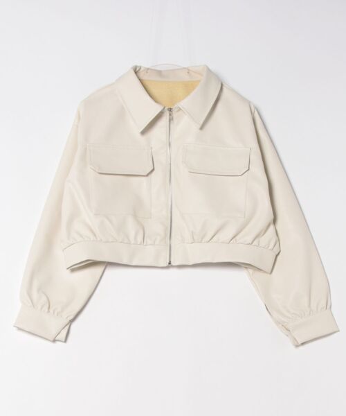 セール】《フェイクレザー×ショート丈》レディース ブルゾン 合皮