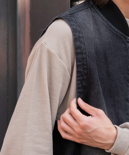 WEGO（ウィゴー）の「WEGO/ワーカーズZIPデニムベスト（ベスト・メンズ・ブラック系3・FREE）」の5枚目の写真