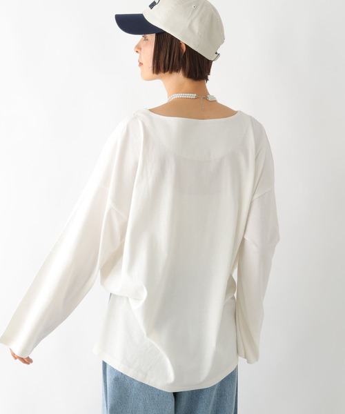 LEPSIM(レプシィム)の「ボートネックチュニック 290263(Tシャツ/カットソー・レディース・ブラック/オフホワイト/ライトピンク・FREE)」の6枚目の写真