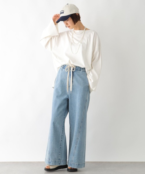 LEPSIM(レプシィム)の「ボートネックチュニック 290263(Tシャツ/カットソー・レディース・ブラック/オフホワイト/ライトピンク・FREE)」の8枚目の写真
