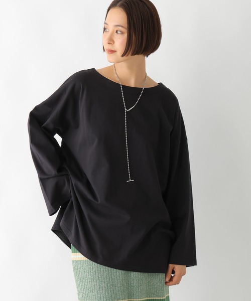 LEPSIM(レプシィム)の「ボートネックチュニック 290263(Tシャツ/カットソー・レディース・ブラック/オフホワイト/ライトピンク・FREE)」の10枚目の写真