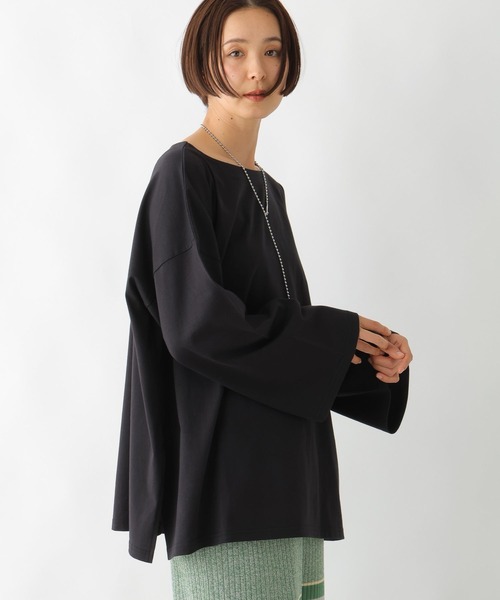LEPSIM(レプシィム)の「ボートネックチュニック 290263(Tシャツ/カットソー・レディース・ブラック/オフホワイト/ライトピンク・FREE)」の11枚目の写真