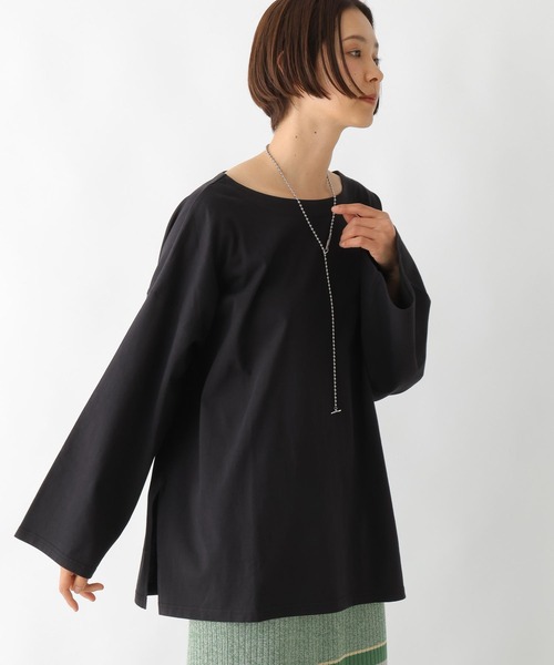 LEPSIM(レプシィム)の「ボートネックチュニック 290263(Tシャツ/カットソー・レディース・ブラック/オフホワイト/ライトピンク・FREE)」の12枚目の写真