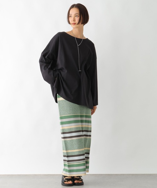 LEPSIM(レプシィム)の「ボートネックチュニック 290263(Tシャツ/カットソー・レディース・ブラック/オフホワイト/ライトピンク・FREE)」の13枚目の写真