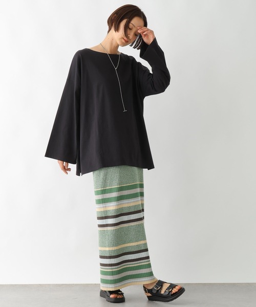 LEPSIM(レプシィム)の「ボートネックチュニック 290263(Tシャツ/カットソー・レディース・ブラック/オフホワイト/ライトピンク・FREE)」の14枚目の写真