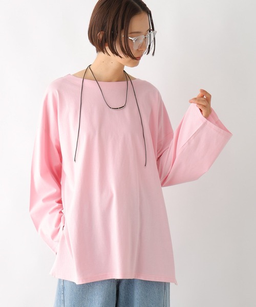 LEPSIM(レプシィム)の「ボートネックチュニック 290263(Tシャツ/カットソー・レディース・ブラック/オフホワイト/ライトピンク・FREE)」の17枚目の写真
