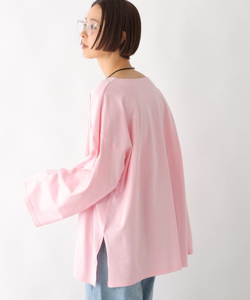 LEPSIM(レプシィム)の「ボートネックチュニック 290263(Tシャツ/カットソー・レディース・ブラック/オフホワイト/ライトピンク・FREE)」の18枚目の写真