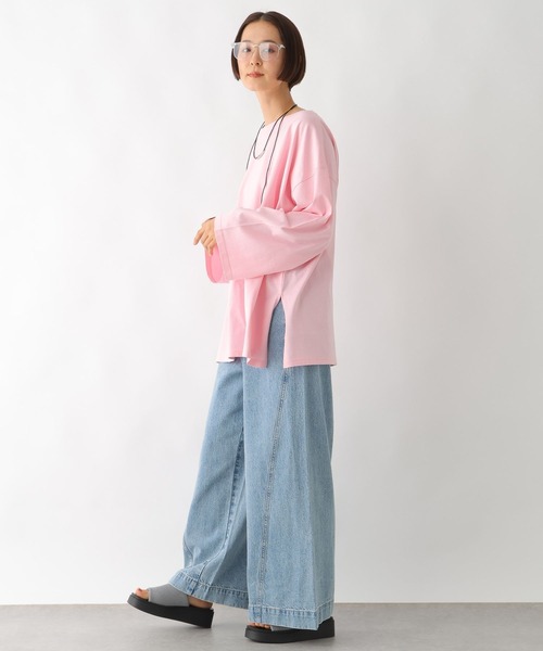 LEPSIM(レプシィム)の「ボートネックチュニック 290263(Tシャツ/カットソー・レディース・ブラック/オフホワイト/ライトピンク・FREE)」の21枚目の写真