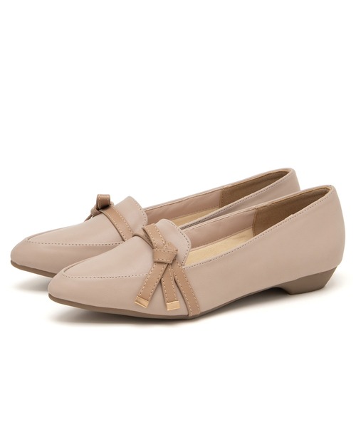 JELLY BEANS(ジェリービーンズ)の「【晴雨兼用】【防水・撥水】【生活防水】【滑りにくい】【雨の日】【通勤靴】【レイン対応】ノットリボンレインローファーパンプス(415-59161)JELLY BEANS(ジェリービーンズ)(レインシューズ・レディース・ブラック/アイボリー/グレイッシュベージュ・22.5/23/23.5/24/24.5)」の6枚目の写真