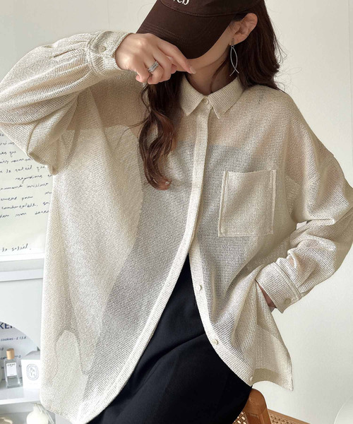 セール】「風が透き通る」。比翼デザイン胸ポケットスラブ