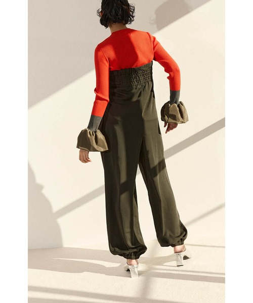 OMMO（オーエムエムオー）の「TUCK BUSTIER ALL IN ONE（つなぎ/オールインワン・レディース・ブラック/カーキ・MEDIUM/SMALL）」の4枚目の写真