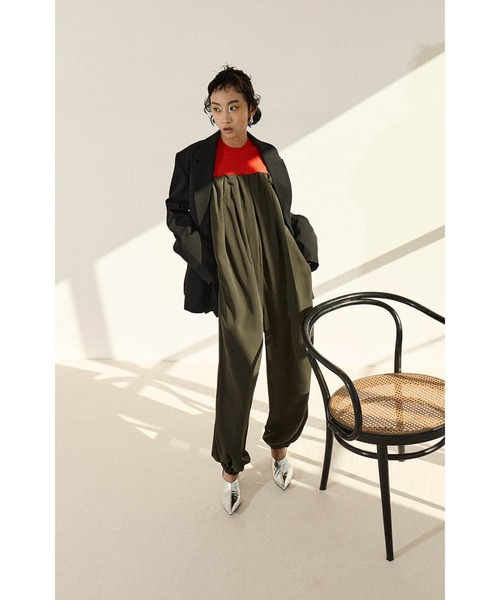 OMMO（オーエムエムオー）の「TUCK BUSTIER ALL IN ONE（つなぎ/オールインワン・レディース・ブラック/カーキ・MEDIUM/SMALL）」の7枚目の写真
