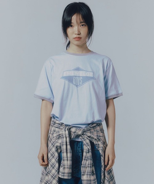 87mm（87mm）の「【UNISEX】Mmlg／ALL THAT T（Tシャツ/カットソー・レディース・ダークブラウン/ライトブルー/クリーム・SMALL/MEDIUM/LARGE）」の4枚目の写真