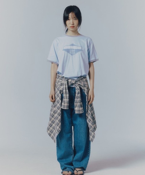 87mm（87mm）の「【UNISEX】Mmlg／ALL THAT T（Tシャツ/カットソー・レディース・ダークブラウン/ライトブルー/クリーム・SMALL/MEDIUM/LARGE）」の5枚目の写真