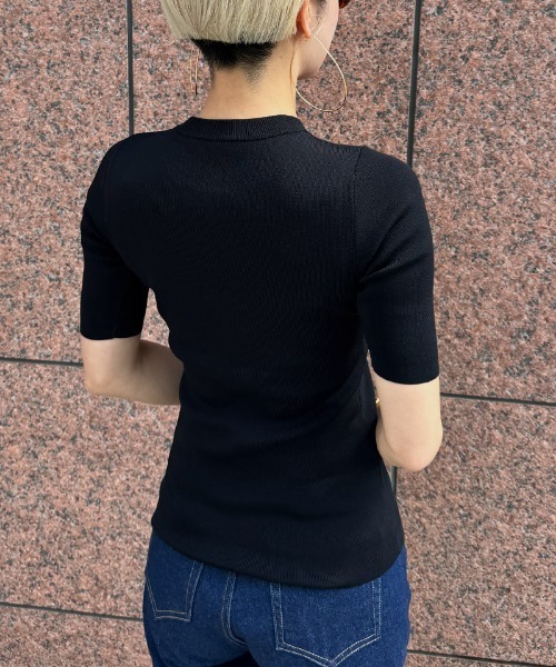 JENNE(ジェンヌ)の「美シルエットニットトップス(Tシャツ/カットソー・レディース・サックスブルー/ブラック/ホワイト・SMALL/MEDIUM/LARGE)」の6枚目の写真