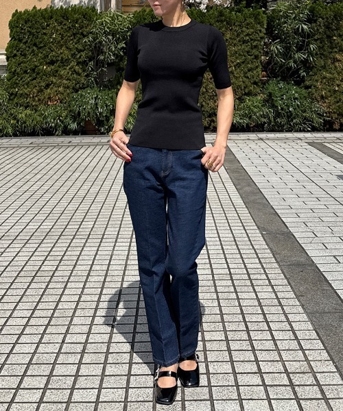 JENNE(ジェンヌ)の「美シルエットニットトップス(Tシャツ/カットソー・レディース・サックスブルー/ブラック/ホワイト・SMALL/MEDIUM/LARGE)」の11枚目の写真
