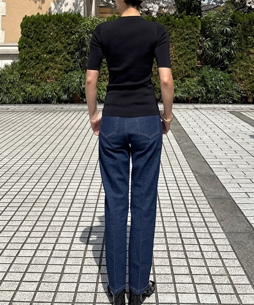 JENNE(ジェンヌ)の「美シルエットニットトップス(Tシャツ/カットソー・レディース・サックスブルー/ブラック/ホワイト・SMALL/MEDIUM/LARGE)」の12枚目の写真