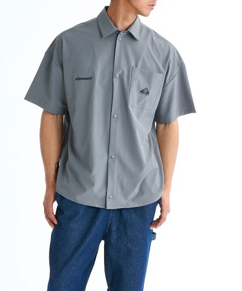ELEMENT(エレメント)の「ELEMENT メンズ WATER SHIRTS SS 半袖シャツ 【2025年夏モデル】/エレメントバックロゴプリント水陸両用半袖シャツ(シャツ/ブラウス・メンズ・ブラック/グレー・LARGE/MEDIUM/X-LARGE)」の10枚目の写真