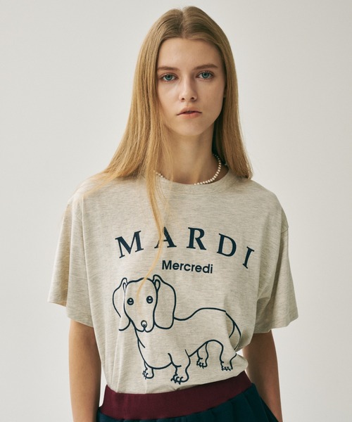 Mardi Mercredi(マルディメクルディ)の「TSHIRT DDANJI CH.06 / Tシャツ ダンジ CH.06(Tシャツ/カットソー・レディース・アイボリー・FREE)」の7枚目の写真