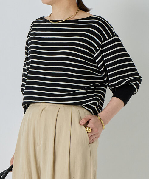 LIVETART（リヴェタート）の「シルク混ニットTee（ニット/セーター・レディース・アイボリー/ブラック・FREE）」の7枚目の写真