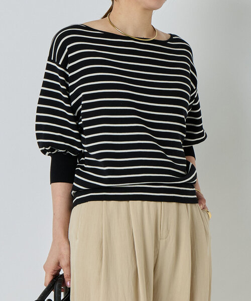 LIVETART（リヴェタート）の「シルク混ニットTee（ニット/セーター・レディース・アイボリー/ブラック・FREE）」の9枚目の写真