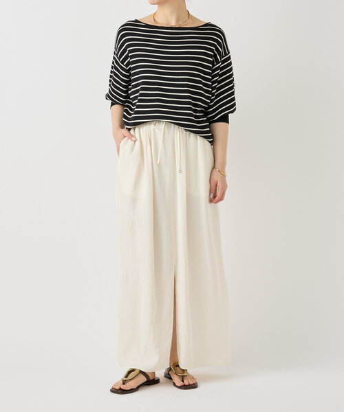 LIVETART（リヴェタート）の「シルク混ニットTee（ニット/セーター・レディース・アイボリー/ブラック・FREE）」の10枚目の写真