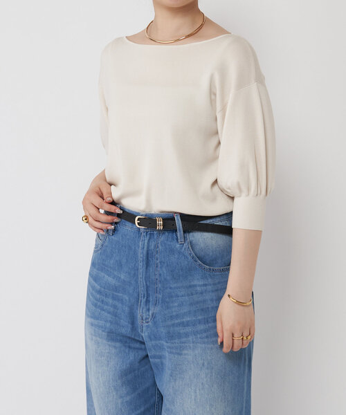 LIVETART（リヴェタート）の「シルク混ニットTee（ニット/セーター・レディース・アイボリー/ブラック・FREE）」の21枚目の写真