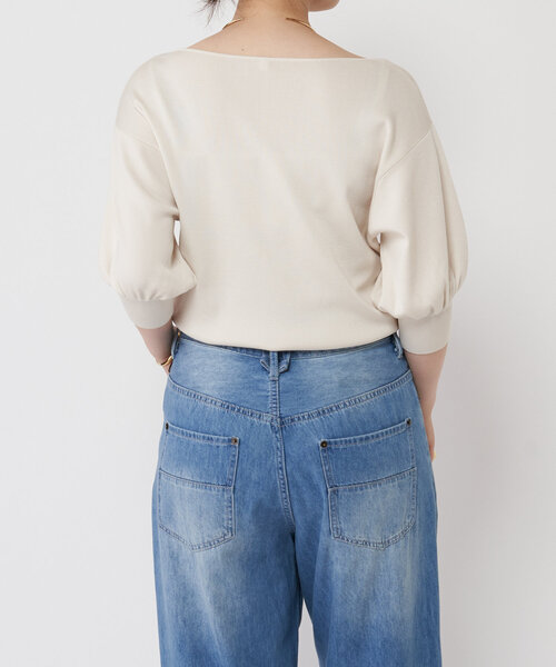 LIVETART（リヴェタート）の「シルク混ニットTee（ニット/セーター・レディース・アイボリー/ブラック・FREE）」の22枚目の写真