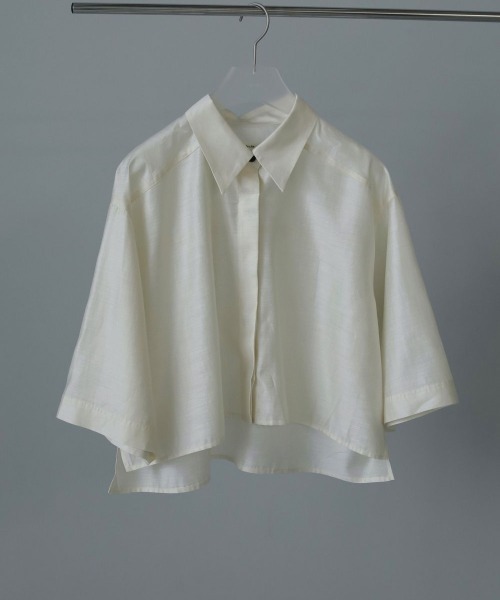 anuke（アンヌーク）の「anuke Halfsleeve Box Shirts 62510429（シャツ/ブラウス・レディース・ライトグリーン/ブラウン/オフホワイト・FREE）」の2枚目の写真