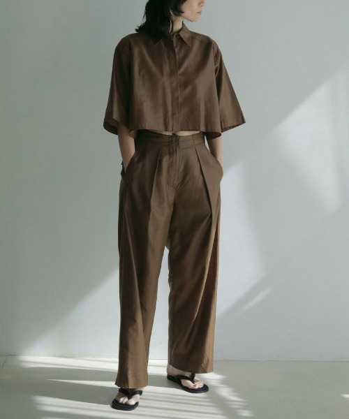 anuke（アンヌーク）の「anuke Halfsleeve Box Shirts 62510429（シャツ/ブラウス・レディース・ライトグリーン/ブラウン/オフホワイト・FREE）」の11枚目の写真