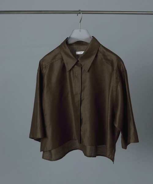 anuke（アンヌーク）の「anuke Halfsleeve Box Shirts 62510429（シャツ/ブラウス・レディース・ライトグリーン/ブラウン/オフホワイト・FREE）」の9枚目の写真